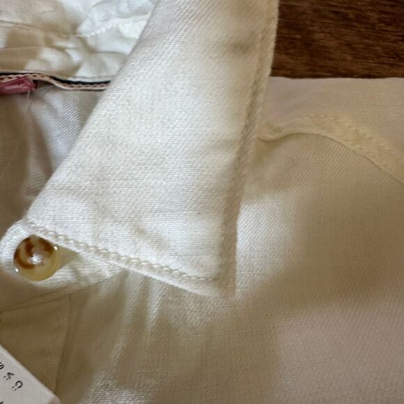 NWT Anthro Pilcro Size L Tie Back Shrunken Shirt Button Up Open Cotton - Picture 10 of 12